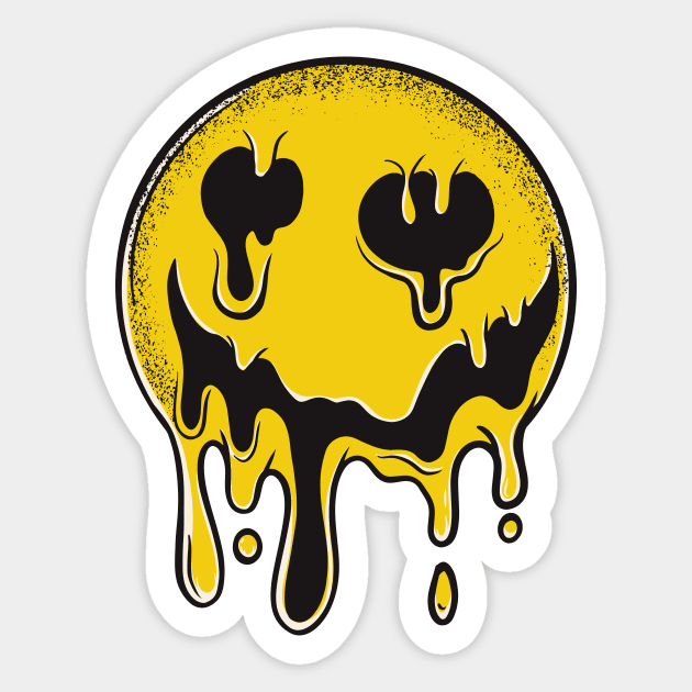 Droopy Smiley Face // Trippy Smile Sticker by SLAG_Creative